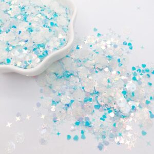 star confetti round tissue love heart glitter pvc confetti for diy mold art nail artwork holiday ocean themed party decorations baby shower birthday(blue)