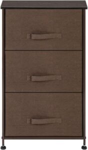 affavon stylish and space-saving fabric dresser storage chest with sturdy steel frame, wood top & handles - perfect for organizing your home, bedroom, hallway, entryway, closets and nurseries (brown)