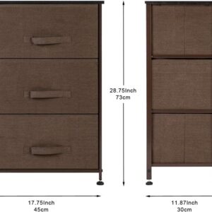 AFFAVON Stylish and Space-Saving Fabric Dresser Storage Chest with Sturdy Steel Frame, Wood Top & Handles - Perfect for Organizing Your Home, Bedroom, Hallway, Entryway, Closets and Nurseries (Brown)