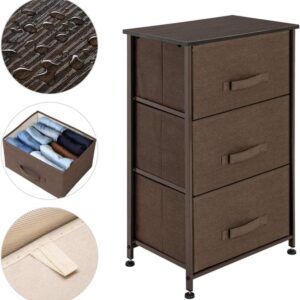 AFFAVON Stylish and Space-Saving Fabric Dresser Storage Chest with Sturdy Steel Frame, Wood Top & Handles - Perfect for Organizing Your Home, Bedroom, Hallway, Entryway, Closets and Nurseries (Brown)