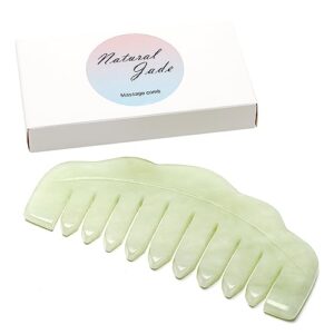 jade hair comb body stone back gua sha tool men women head massager scalp comb for stress relax, dandruff, hair growth, acupuncture, facial trigger point treatment, estheticians therapists supplies