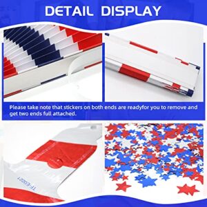 52 Pieces 4th of July Decorations Set - Red White Blue American Flag Hanging Honeycomb Paper Fans, Pom Poms, Swirls, Latex Balloons, Foil Letter / Heart / Stars Balloons, Star Streamer Party Supplies