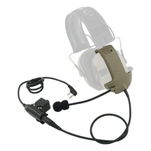 tsvisioncore microphone & ptt for walker's razor noise cancelling headphones airsoft（tan）