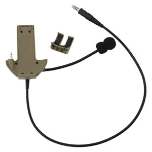 TSVISIONCORE Microphone & PTT for Walker's Razor Noise Cancelling Headphones Airsoft（Tan）