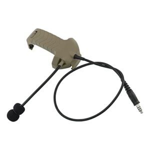 TSVISIONCORE Microphone & PTT for Walker's Razor Noise Cancelling Headphones Airsoft（Tan）