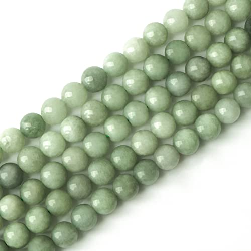 GOMOOBEADS 45 PCS of Natural Burmese Jade Beads for DIY Jewelry - 8MM Round Spacer & Energy Healing Stones, 15.5" Strand of Gemstones for Bracelets & Necklace