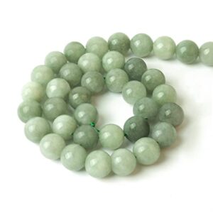 GOMOOBEADS 45 PCS of Natural Burmese Jade Beads for DIY Jewelry - 8MM Round Spacer & Energy Healing Stones, 15.5" Strand of Gemstones for Bracelets & Necklace