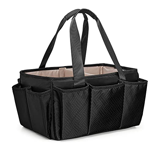 Fasrom Sewing Accessories Organizer Bag, Craft Art Supply Caddy Tote Bag for Scrapbooking and Sewing Storage, Black (Empty Bag Only, Patent Designed)