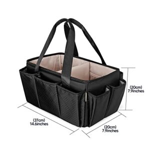 Fasrom Sewing Accessories Organizer Bag, Craft Art Supply Caddy Tote Bag for Scrapbooking and Sewing Storage, Black (Empty Bag Only, Patent Designed)