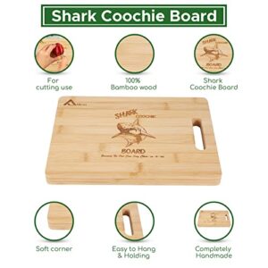 ATFIRM shark coochie board, Bamboo cutting board, shark coochie charcuterie board for kitchen meat, cheese chopping block, funny charcuterie board, laser engraved large charcuterie board (10’’ x 7’’)