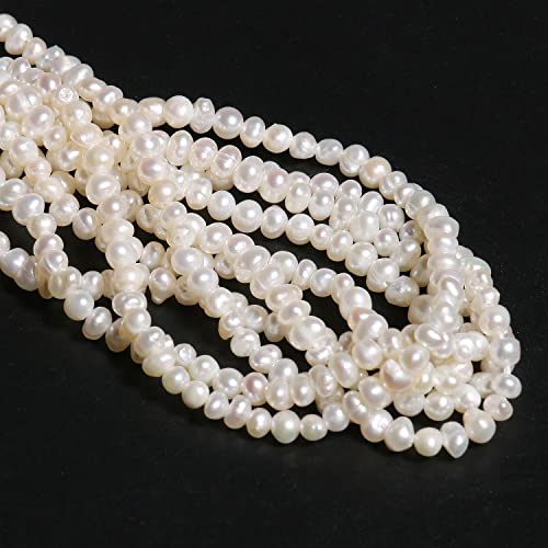 Adabus Natural White Freshwater Pearl Bead Mini Loose Beads for Making Women Small Oval Peals Necklaces Bracelets Earrings DIY 2.5-3mm - (Item Diameter: 2.5-3mm 141pcs)