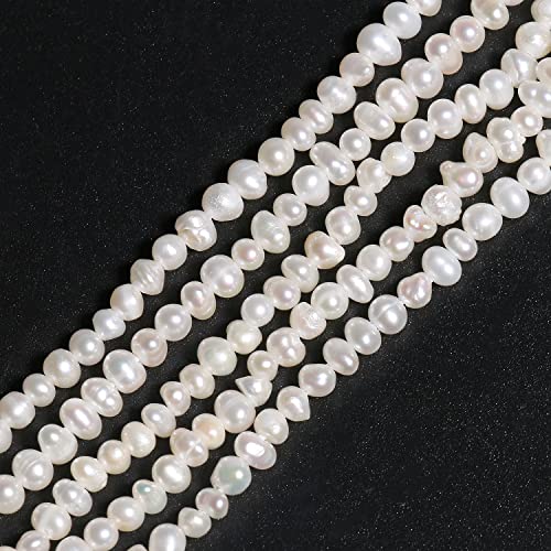 Adabus Natural White Freshwater Pearl Bead Mini Loose Beads for Making Women Small Oval Peals Necklaces Bracelets Earrings DIY 2.5-3mm - (Item Diameter: 2.5-3mm 141pcs)