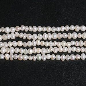 Adabus Natural White Freshwater Pearl Bead Mini Loose Beads for Making Women Small Oval Peals Necklaces Bracelets Earrings DIY 2.5-3mm - (Item Diameter: 2.5-3mm 141pcs)