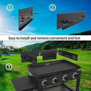 ClimbFun Wind Guard for Blackstone 36 Inch Griddle Wind Screen Flat Top Grill Accessories Compatible with Rear Grease Cup Hood and Side Shelf Blackstone Griddle Accessories Black