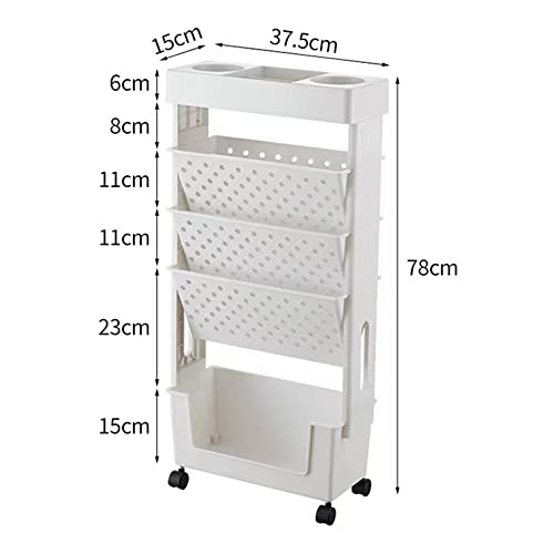 xify's Five Tiers Movable Space Saving Standing Shelf Unit Storage Rack Organizer Bookcases