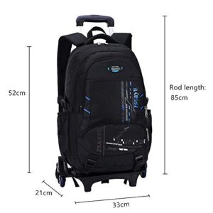 Armbq Boys Rolling Backpack with Wheels Teens Trolley Bookbag Kids Wheeled Backpack Middle and Elementary Travel Luggage School Bags