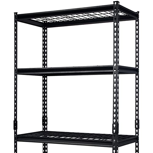 Pachira 36" W x 18" D x 72" H Adjustable Height 5-Shelf Steel Shelving Unit Utility Organizer Rack for Home, Office, and Warehouse, Black