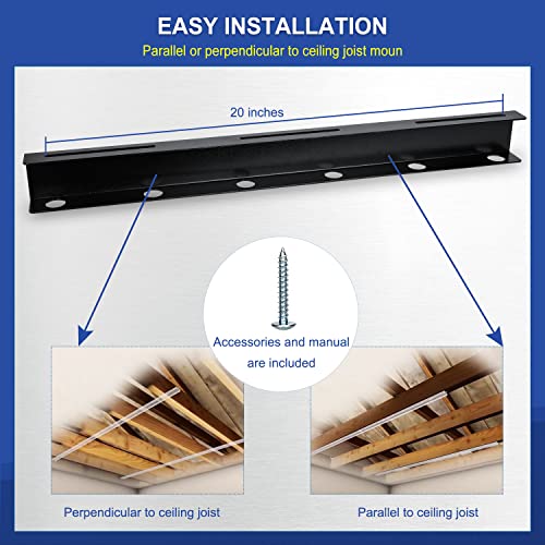 TOPOWN 4-Set Overhead Storage Bin Rack for Four Bins Garage Ceiling Storage Racks Ceiling Storage Rack Overhead Tote Storage Rack Garage Storage Ceiling Rack Garage Ceiling Rail Overhead Storage Rack