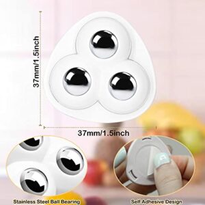8pcs Mini Caster Appliances Wheels, 360°Rotation Small Appliance Wheels for Kitchen Appliances, Adhesive Universal Caster Wheels Sticky Pulley Small Appliance Casters for Storage Box (White)