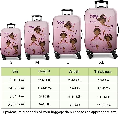 Xidingyue African American Ballerinas Thick Trolley Luggage Protective Cover Ballerina girl Elastic Suitcase Cover Fit 22-24 Inch Luggage