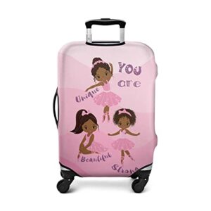 Xidingyue African American Ballerinas Thick Trolley Luggage Protective Cover Ballerina girl Elastic Suitcase Cover Fit 22-24 Inch Luggage