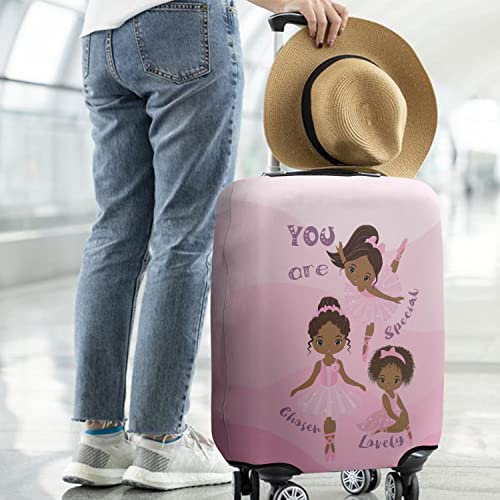 Xidingyue African American Ballerinas Thick Trolley Luggage Protective Cover Ballerina girl Elastic Suitcase Cover Fit 22-24 Inch Luggage