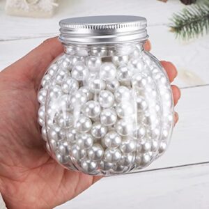 380pcs Art Faux Pearls Undrilled Faux Pearls No Hole Imitation Round Pearls Beads Loose Pearls Decorative Bulk Filler Beads for Jewelry Making, Crafts DIY, Table Scatter, Home Decoration (White 10MM)