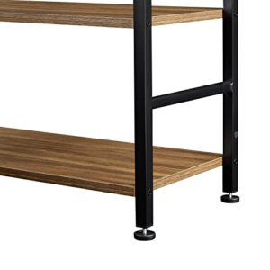 70.8 Inch Tall Bookshelf with 6-Tier Shelves and Round Top Frame for Home Office, MDF Boards, Adjustable Foot Pads,Brown