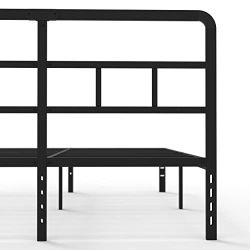 Maenizi Full Bed Frame with Headboard, 14 Inch Full Size Bed Frame No Box Spring Needed Support Up to 3000 lbs, Noise Free, Easy Assembely, Black