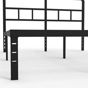 Maenizi Full Bed Frame with Headboard, 14 Inch Full Size Bed Frame No Box Spring Needed Support Up to 3000 lbs, Noise Free, Easy Assembely, Black