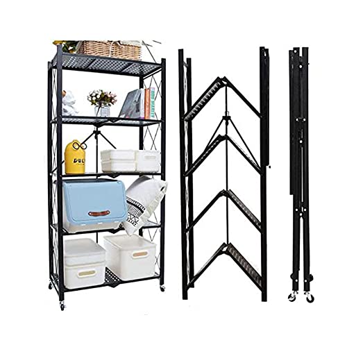 ATAAY Kitchen Storage Rack Shelving for Garages Foldable Garages/Black