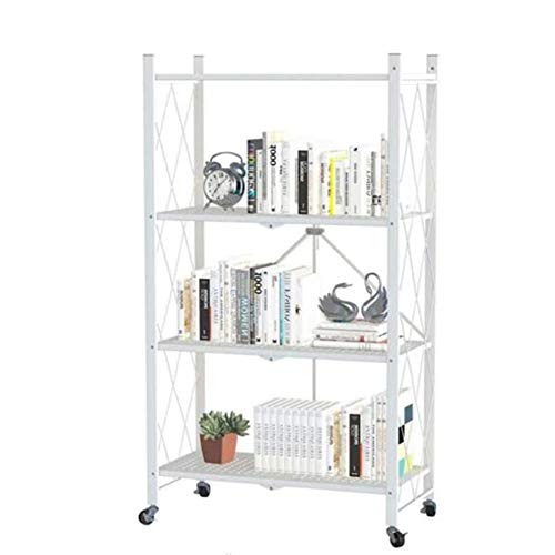 ATAAY Shelf Storage Trolley Trolley Trolley Storage Rack/White