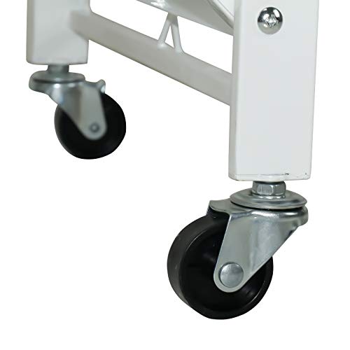 ATAAY Shelf Storage Trolley Trolley Trolley Storage Rack/White