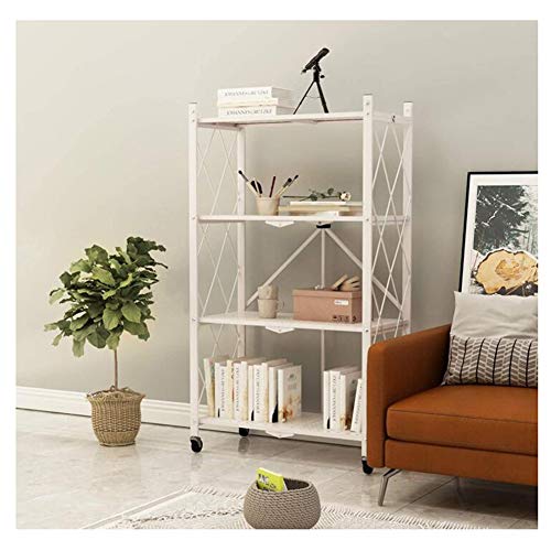 ATAAY Shelf Storage Trolley Trolley Trolley Storage Rack/White