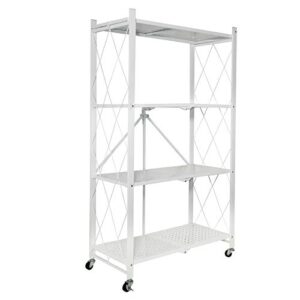 ATAAY Shelf Storage Trolley Trolley Trolley Storage Rack/White