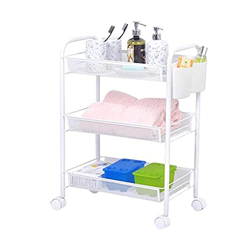 ATAAY Rolling Utility Wire Shelves and Easy Glideer Wheels/White