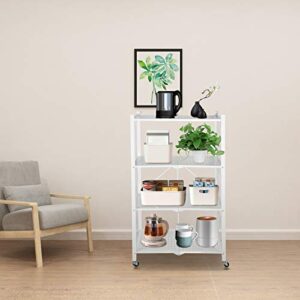ataay metal storage shelves,plant stand，heavy duty kitchen storage rack withers for garage kitchen living/white