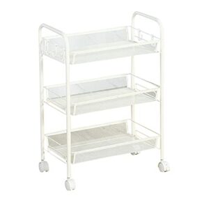 ataay mesh rolling utility out mesh storage cart storage tower rack storage shelves for home kitchen bathroom storage/white