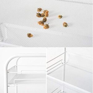 ATAAY Mesh Rolling Utility Out Mesh Storage Cart Storage Tower Rack Storage Shelves for Home Kitchen Bathroom Storage/White