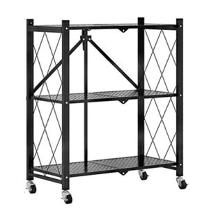 ataay adjustable storage shelf with wheel, kitchen organizer shelving storage rack for garage unit heavy duty kitchen storage rack,foldable storage shelving/a