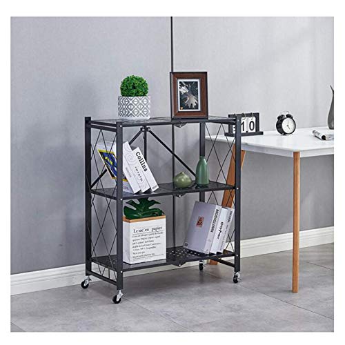 ATAAY Adjustable Storage Shelf with Wheel, Kitchen Organizer Shelving Storage Rack for Garage Unit Heavy Duty Kitchen Storage Rack,Foldable Storage Shelving/a