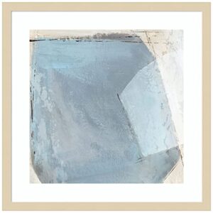 amanti art blue see by emma peal wood framed wall art print (21 in. w x 21 in. h), svelte natural frame