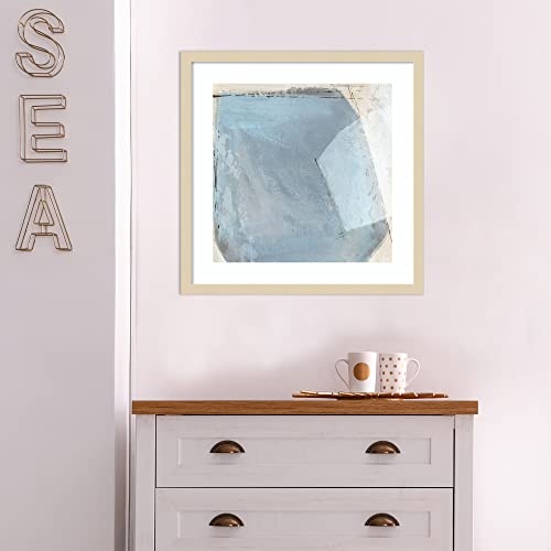 Amanti Art Blue See by Emma Peal Wood Framed Wall Art Print (21 in. W x 21 in. H), Svelte Natural Frame