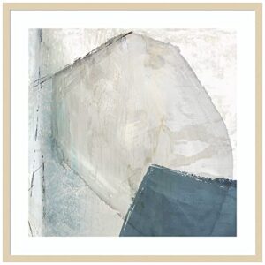 amanti art varied blue abstract by emma peal wood framed wall art print (33 in. w x 33 in. h), svelte natural frame