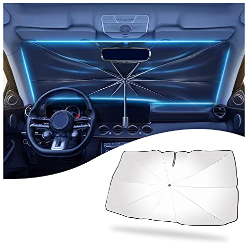 2023 Newest Car Umbrella Sun Shade Cover,Nano 5-Layer Block UV Reflector+Handy Windshield Sun Shade for Most Cars SUV Truck,One of The Fastest Cooling and Sun Protection Car Sun Shade