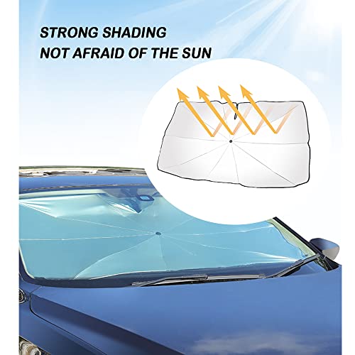 2023 Newest Car Umbrella Sun Shade Cover,Nano 5-Layer Block UV Reflector+Handy Windshield Sun Shade for Most Cars SUV Truck,One of The Fastest Cooling and Sun Protection Car Sun Shade