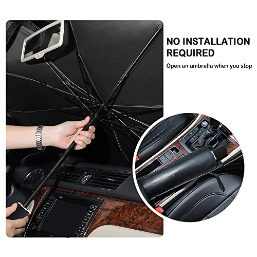 2023 Newest Car Umbrella Sun Shade Cover,Nano 5-Layer Block UV Reflector+Handy Windshield Sun Shade for Most Cars SUV Truck,One of The Fastest Cooling and Sun Protection Car Sun Shade