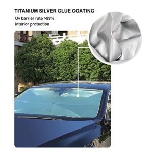 2023 Newest Car Umbrella Sun Shade Cover,Nano 5-Layer Block UV Reflector+Handy Windshield Sun Shade for Most Cars SUV Truck,One of The Fastest Cooling and Sun Protection Car Sun Shade