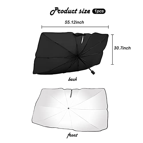 2023 Newest Car Umbrella Sun Shade Cover,Nano 5-Layer Block UV Reflector+Handy Windshield Sun Shade for Most Cars SUV Truck,One of The Fastest Cooling and Sun Protection Car Sun Shade