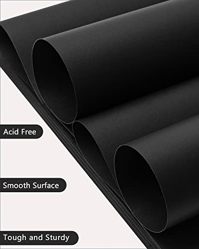 Black Cardstock Paper 8.5 x 11, 108 Sheets 180g Black Printer Card Stock, Heavy Construction Paper for Card Making Printing Craft Drawing Scrapbooking Cutting
